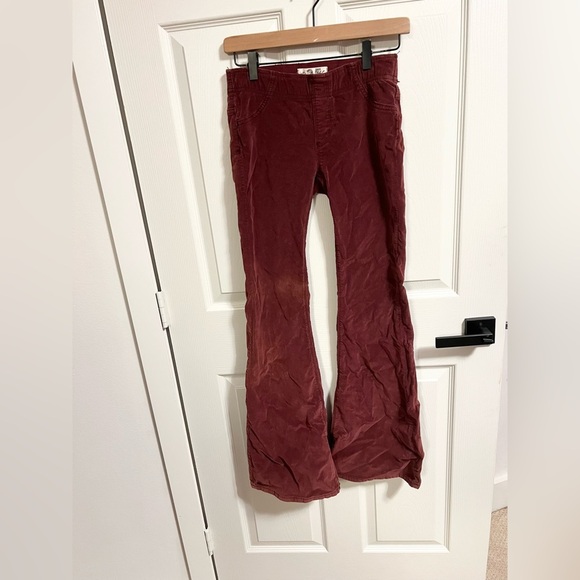 WE THE FREE Pull On Corduroy Flare in Dark Red - Picture 2 of 7